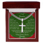 Cuban Link Chain with Artisan Cross, Grandson Christmas Gift