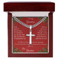 Cuban Link Chain with Artisan Cross Christmas Gift For My Grandson