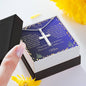 Artisan Cross Necklace, Christian Christmas Gift with For My Son Gift Card