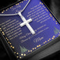 Artisan Cross Necklace, Christian Christmas Gift with For My Son Gift Card