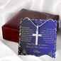 Artisan Cross Necklace, Christian Christmas Gift with For My Son Gift Card