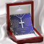 Artisan Cross Necklace, Christian Christmas Gift with For My Son Gift Card