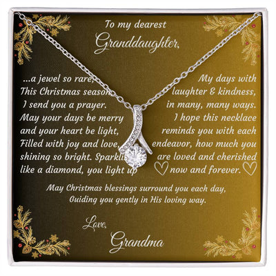 Alluring Beauty Necklace with Christmas Message Card  