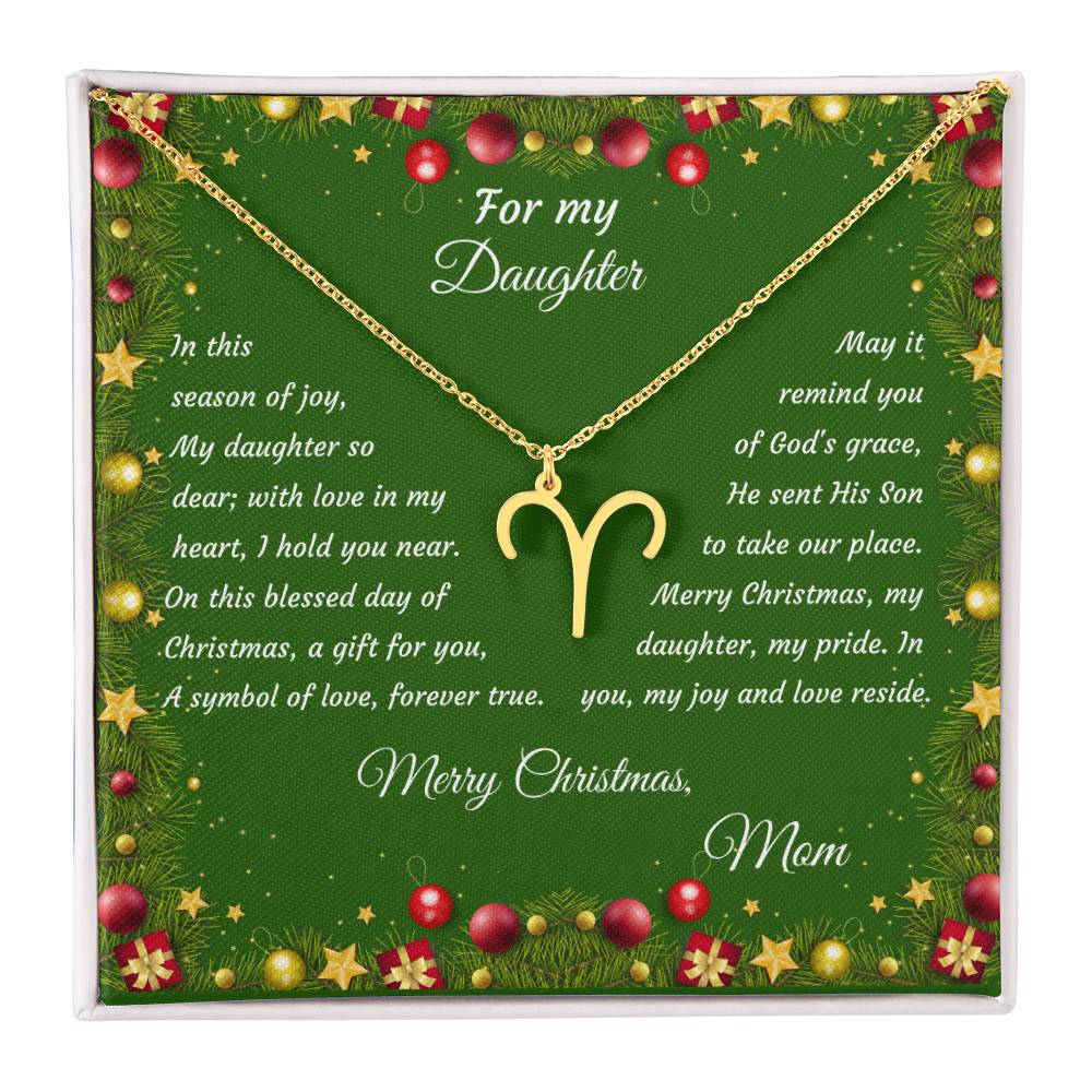 Zodiac Symbol Necklace Christmas Gift with Gift Box for My Daughter