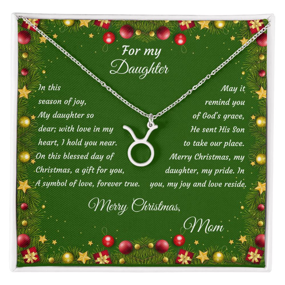 Zodiac Symbol Necklace Christmas Gift with Gift Box for My Daughter