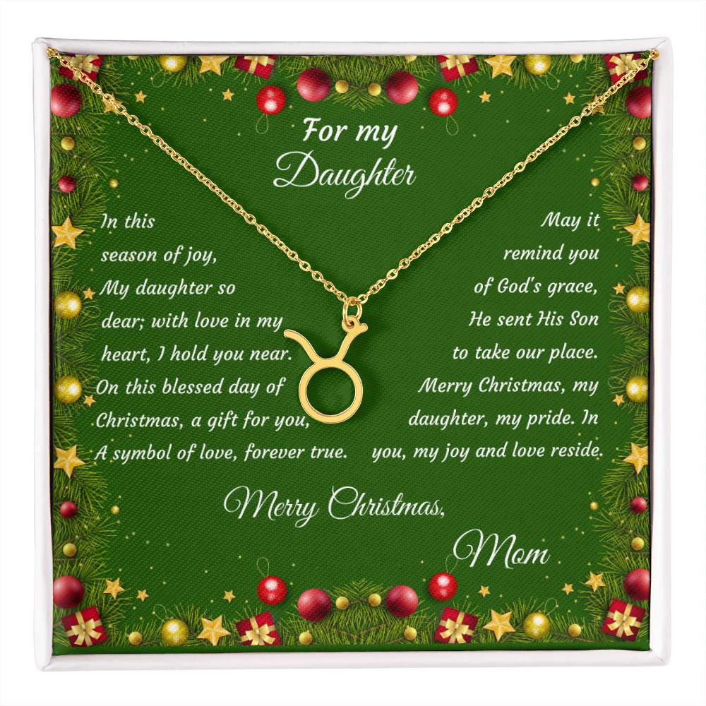 Zodiac Symbol Necklace Christmas Gift with Gift Box for My Daughter