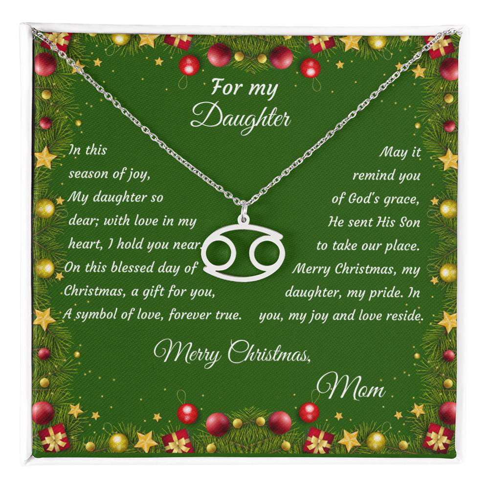 Zodiac Symbol Necklace Christmas Gift with Gift Box for My Daughter