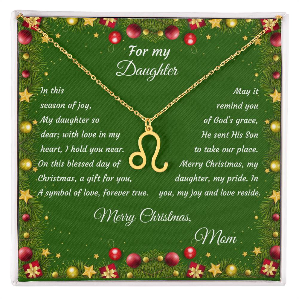 Zodiac Symbol Necklace Christmas Gift with Gift Box for My Daughter