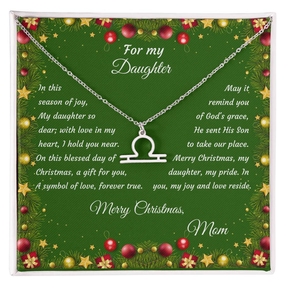 Zodiac Symbol Necklace Christmas Gift with Gift Box for My Daughter