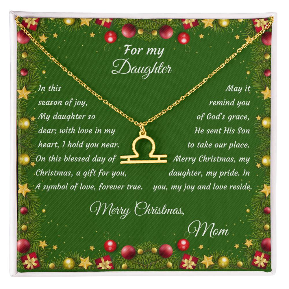 Zodiac Symbol Necklace Christmas Gift with Gift Box for My Daughter