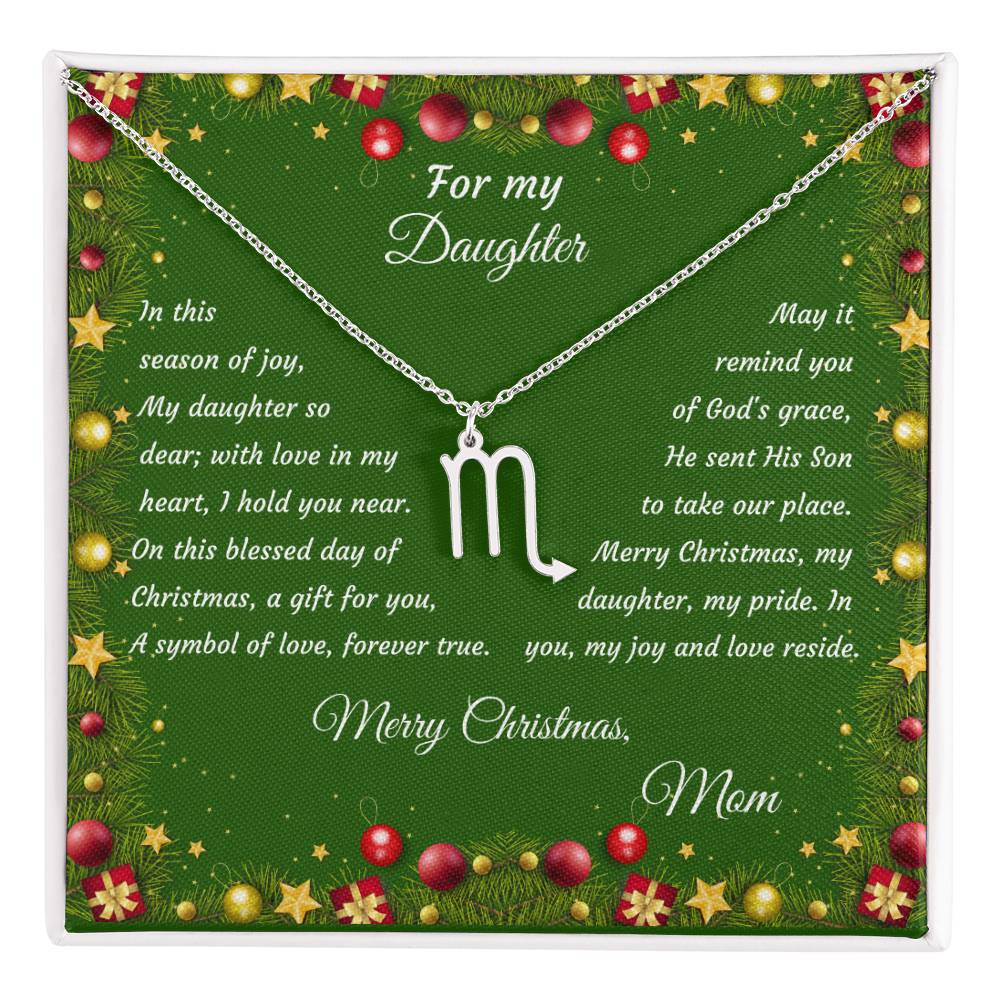 Zodiac Symbol Necklace Christmas Gift with Gift Box for My Daughter