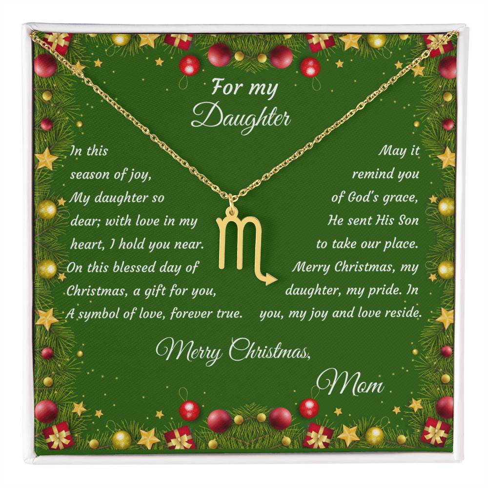 Zodiac Symbol Necklace Christmas Gift with Gift Box for My Daughter