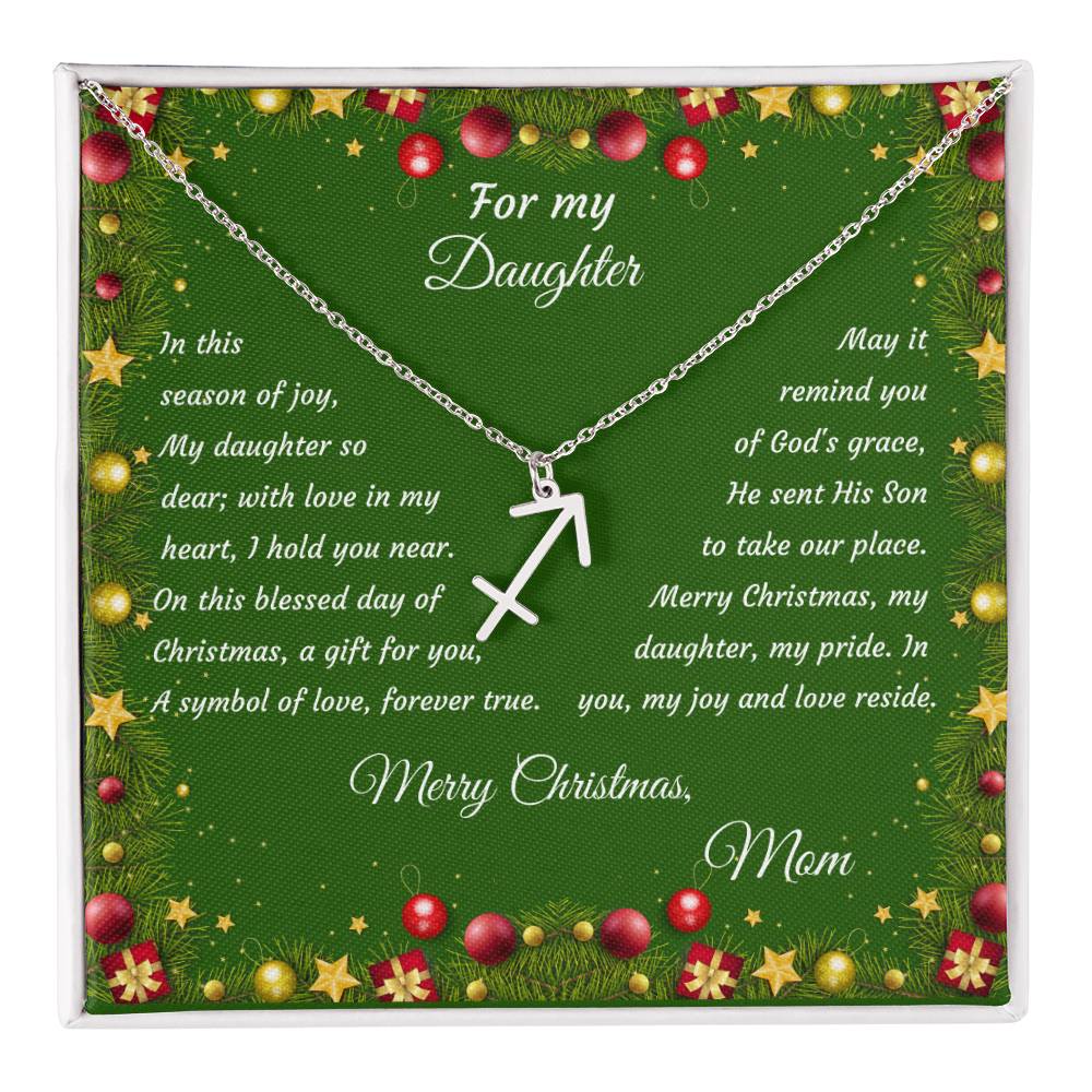 Zodiac Symbol Necklace Christmas Gift with Gift Box for My Daughter