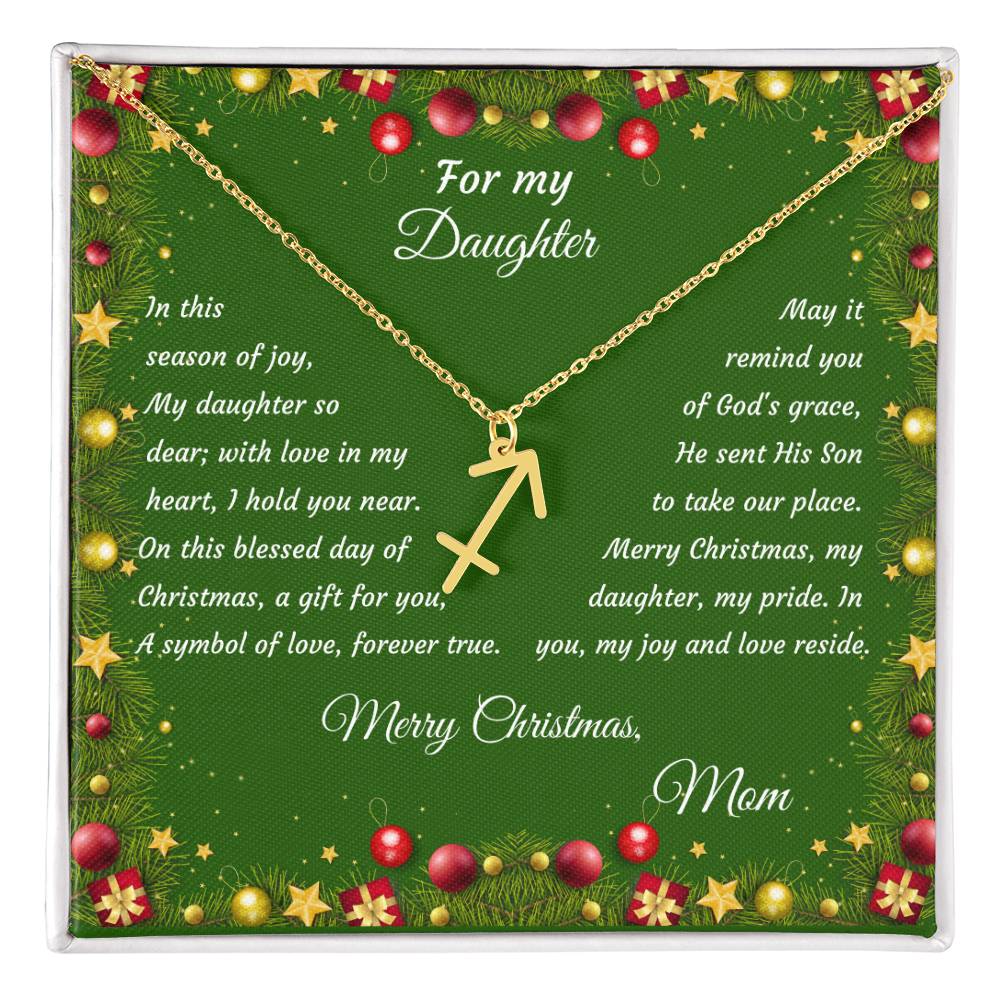 Zodiac Symbol Necklace Christmas Gift with Gift Box for My Daughter