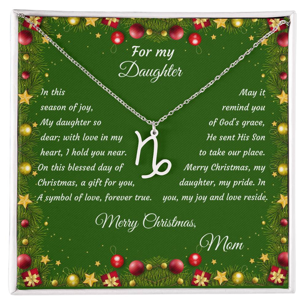 Zodiac Symbol Necklace Christmas Gift with Gift Box for My Daughter