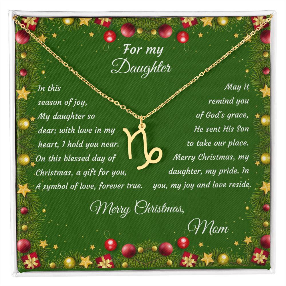 Zodiac Symbol Necklace Christmas Gift with Gift Box for My Daughter