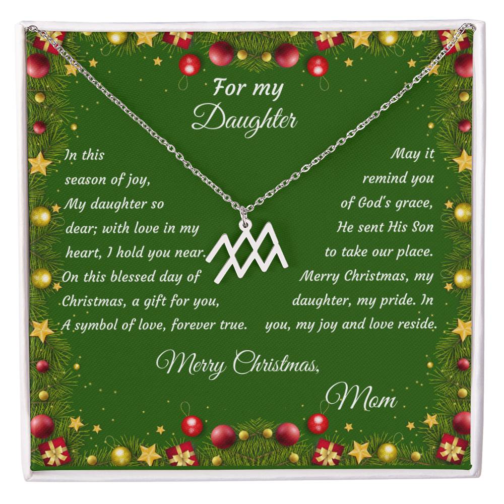 Zodiac Symbol Necklace Christmas Gift with Gift Box for My Daughter