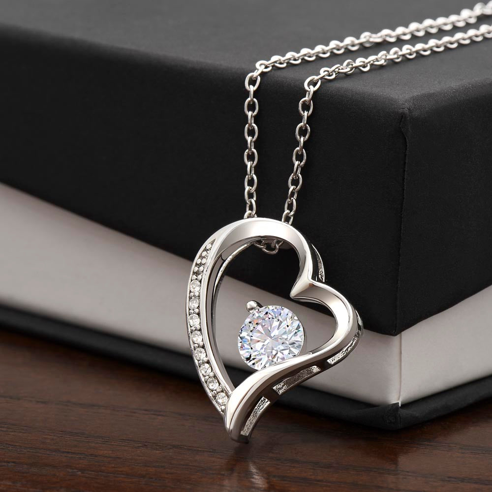 Forever Love Heart Christmas Gift Necklace with Gift Box and Message Card "For My Daughter-in-Law"